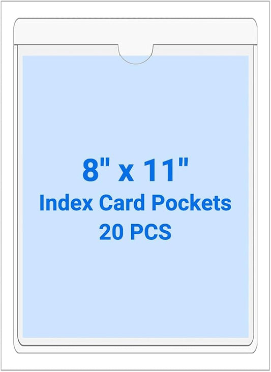 20 PCS Clear Self Adhesive Plastic Label Pockets, Top Loading Business & by Kvatr-X