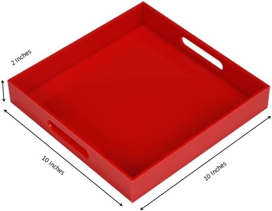 Sturdy Red Acrylic Serving Tray - Image 2