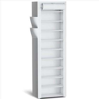 Kitsure 10-Tier Shoe Rack with Cover, Vertical Shelf, 17.5" Wide, Shoe Organizer by Kitsure