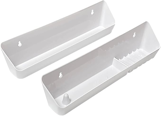 Aiwaiufu 14“ Kitchen Sink Front Trays Tip Out Tray Set Polymer Plastic White – by Aiwaiufu