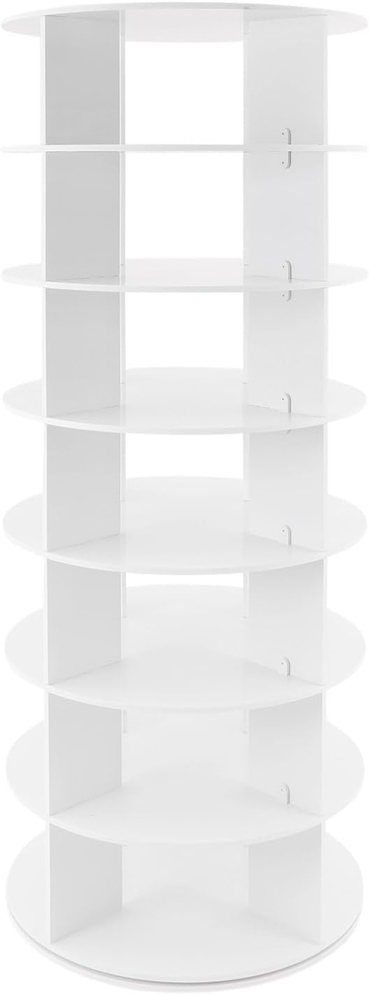 Rotating Shoe Rack Tower, 7 Tier Vertical Handbag Rotate Shoes Tower, 360 - Image 7