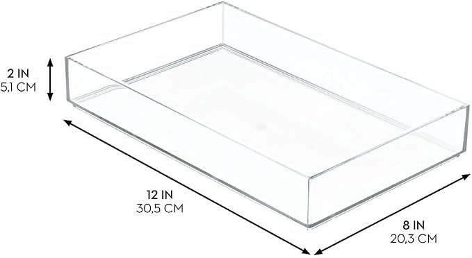 iDesign Clear Drawer Organizer | Plastic Tray, Makeup Storage, Bathroom Vanity - Image 2