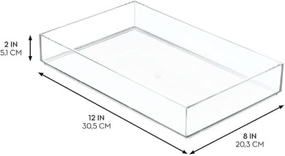 iDesign Clear Drawer Organizer | Plastic Tray, Makeup Storage, Bathroom Vanity - Image 2
