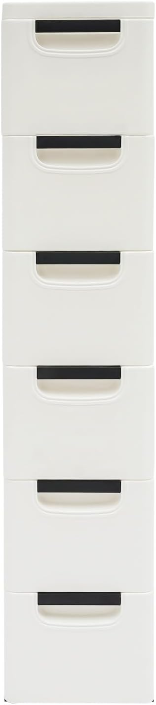 6 Drawers Narrow Slim Plastic Storage Cabinet, Storage Drawer - Image 6