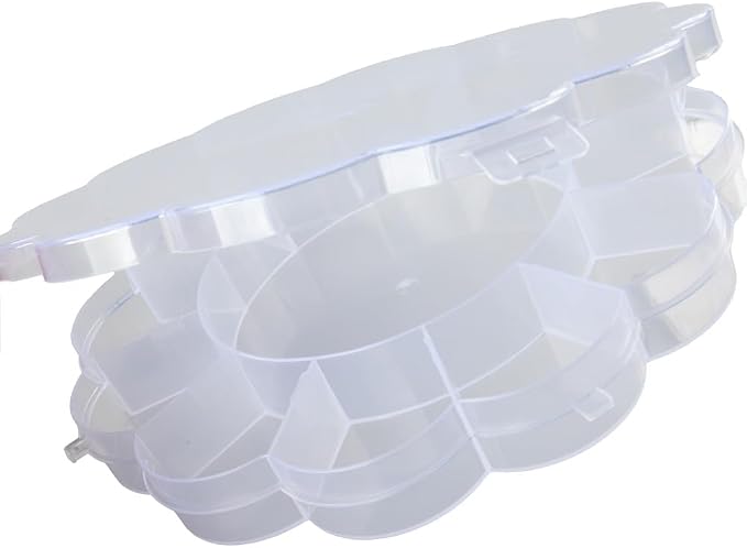Craft County Plastic Floral Pattern Flip Top 12 Compartment Bead Organizer - Image 4