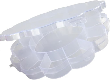 Craft County Plastic Floral Pattern Flip Top 12 Compartment Bead Organizer - Image 4