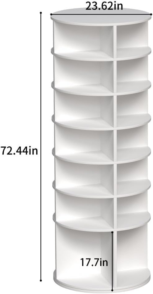 Shoe Organizer, 7 Tier Rotating Shoe Rack Tower, Spinning Shoe Display - Image 2