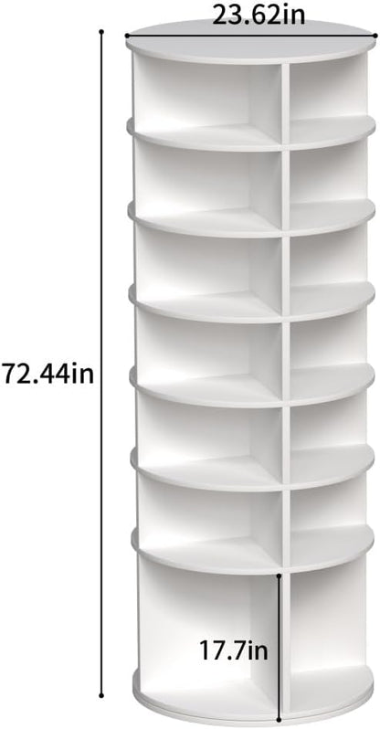 Shoe Organizer, 7 Tier Rotating Shoe Rack Tower, Spinning Shoe Display - Image 2