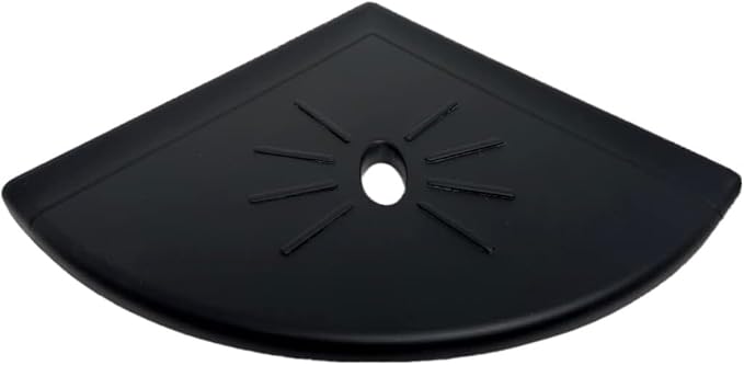 Tenedos Resin Decor 8 Inches Corner Shower Shelf – Black Flatback 9x9 Wall by Tenedos
