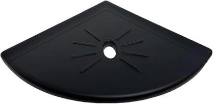 Tenedos Resin Decor 8 Inches Corner Shower Shelf – Black Flatback 9x9 Wall by Tenedos