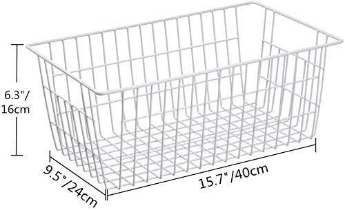 SANNO Freezer Baskets Wire Storage Baskets Closet Baskets Bin Farmhouse - Image 3
