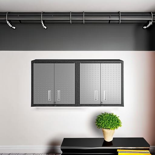 Manhattan Comfort Dual Fortress Floating Garage Storage Cabinet - Image 5