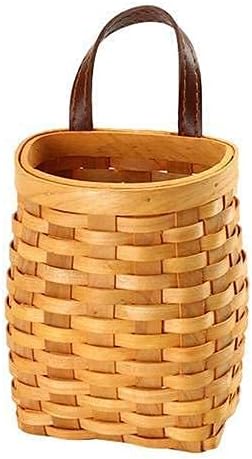 hanging wicker basket Hand-Woven Wood Storage Basket Portable Wall Hanging - Image 4