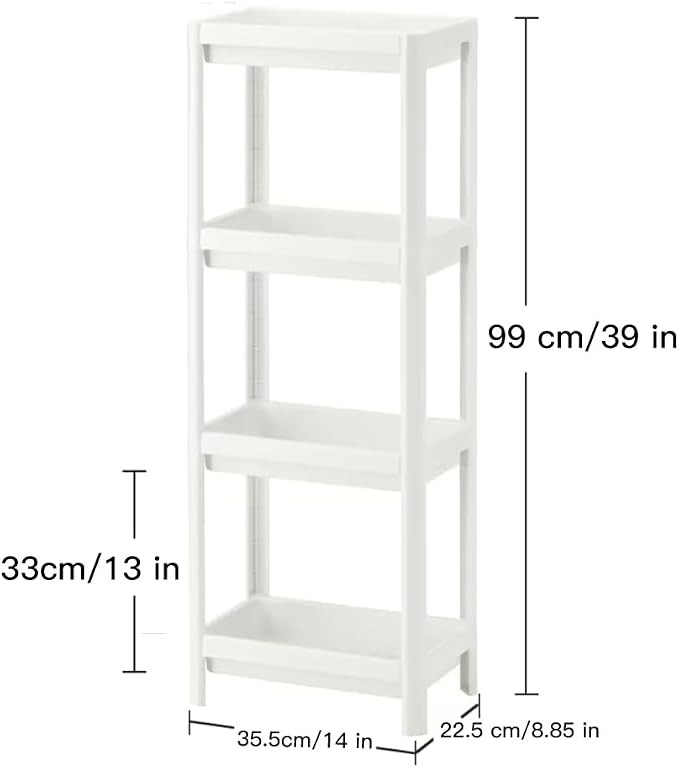 HIEEY 4 Tier Bathroom Shelf, Bathroom Rack, Shelves Organizer, - Image 3