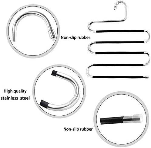 devesanter Hangers Space Save Non-Slip 6 Pack S-Shape Clothes Hangers Stainless - Image 2