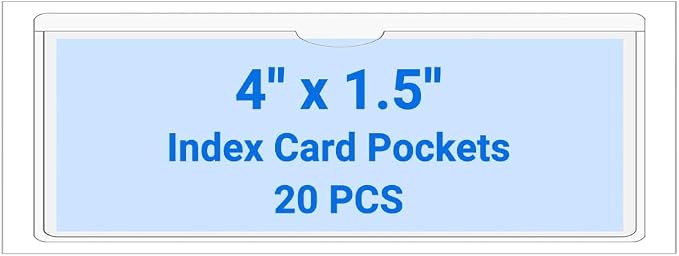 20 PCS Clear Self Adhesive Plastic Label Pockets, Top Loading Business & by Kvatr-X