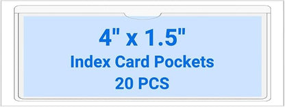 20 PCS Clear Self Adhesive Plastic Label Pockets, Top Loading Business & by Kvatr-X