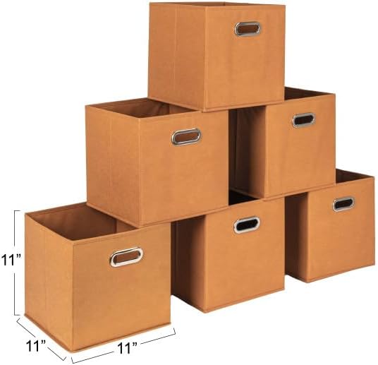 Household Essentials Foldable Fabric Storage Cubes 6-Pack – 11x11x11 Stackable - Image 2