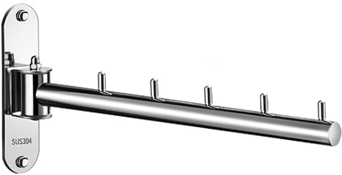 Clothes Hanger Laundry Room Hanging Rod Wall Mount Valet Hooks by Votmores