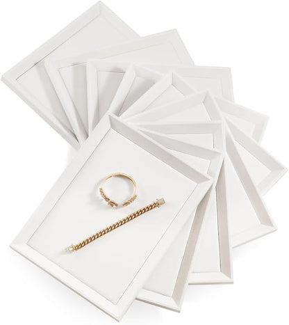 Jewelry Trays, Leather Tray, Luxury White Jewelry Organizer Tray - Image 4