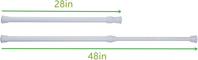 2 Pack Tension Rods, 28-48 Inches Adjustable Spring Steel Cupboard Bars Tension - Image 2