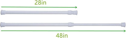 2 Pack Tension Rods, 28-48 Inches Adjustable Spring Steel Cupboard Bars Tension - Image 2