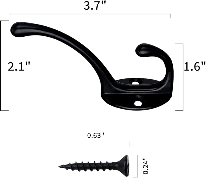 IBosins 30 Pack Heavy Duty Dual Coat Hooks Wall Mounted - Image 2