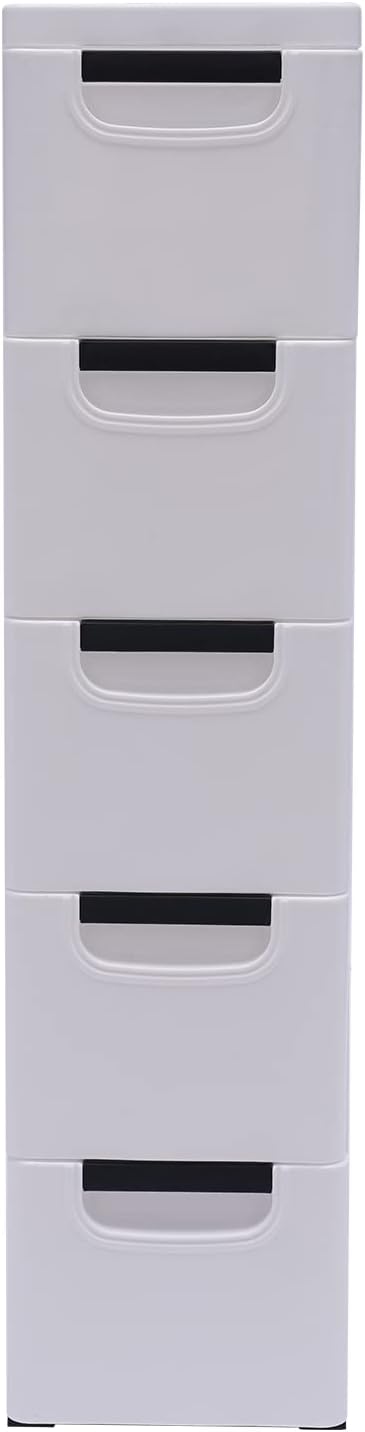5 Drawers Narrow Slim Plastic Storage Cabinet, Storage Drawer - Image 7