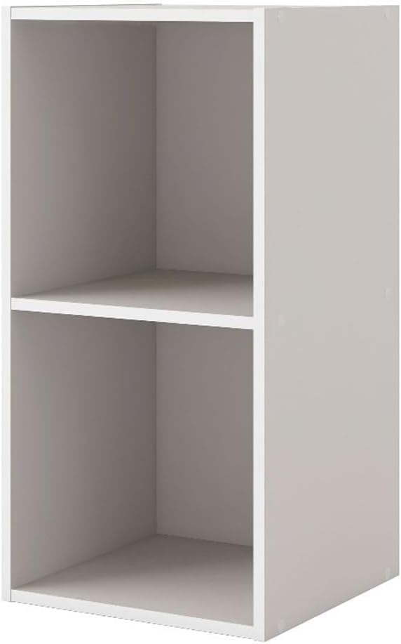 Homes: Inside + Out Apexa 2-Cube Storage Organizer Shelves, Stackable Wood by HOMESInsideOut