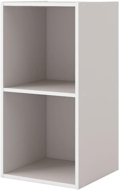 Homes: Inside + Out Apexa 2-Cube Storage Organizer Shelves, Stackable Wood by HOMESInsideOut