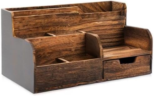Pumtus Brown Wooden Desk Organizer, Mail Organizer - Image 9
