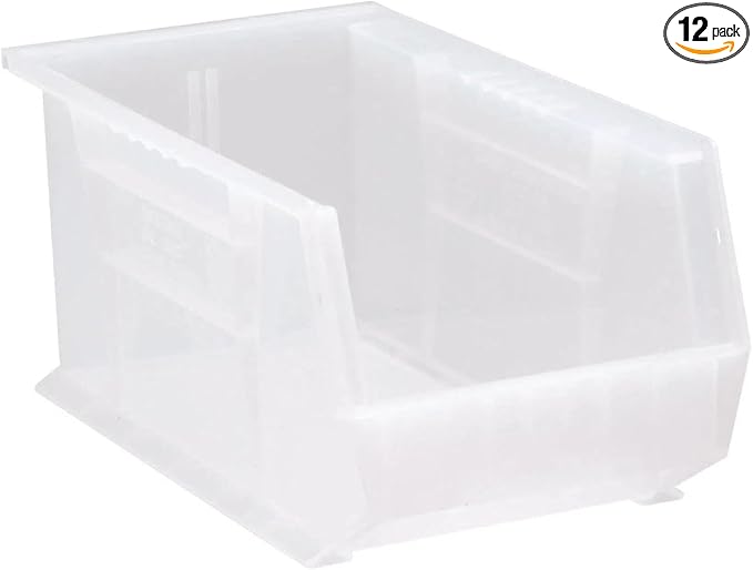 Quantum Storage QUS240 Heavy-Duty Stackable Plastic Storage Bins by QuantumStorageSystems