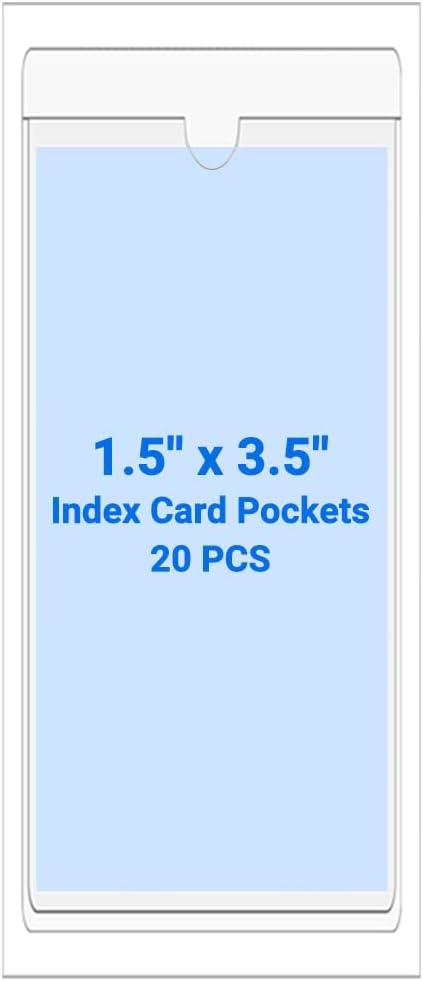 20 PCS Clear Self Adhesive Plastic Label Pockets, Top Loading Business & by Kvatr-X