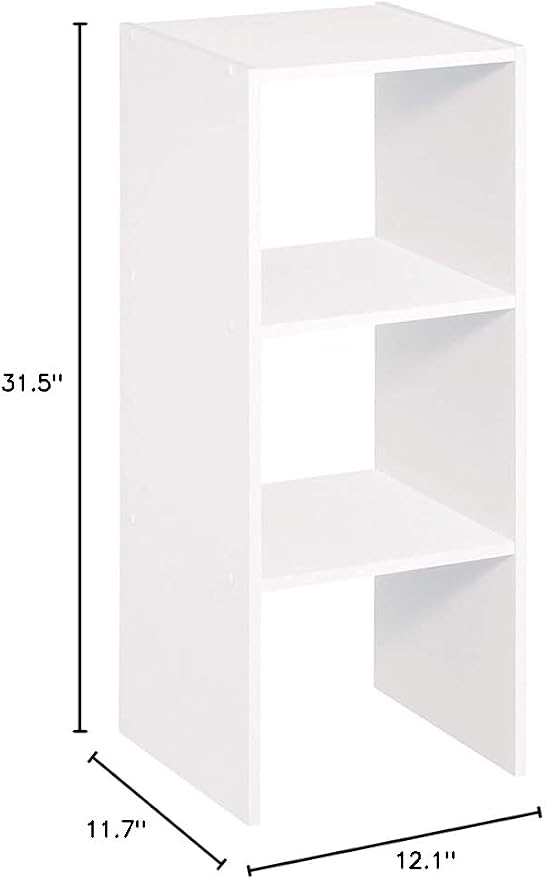 ClosetMaid 31 Inch 2 Cube White Decorative Home Stackable Standing Shelf - Image 3