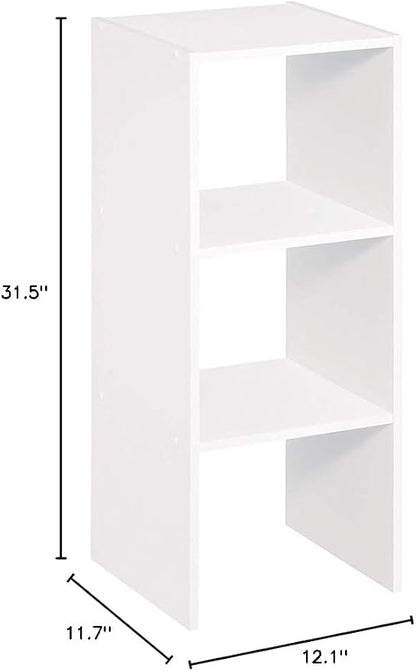 ClosetMaid 31 Inch 2 Cube White Decorative Home Stackable Standing Shelf - Image 3