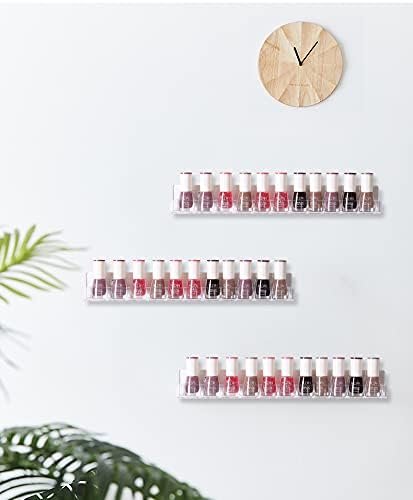 LikeU Nail Polish Rack Wall Mounted Shelf 2 Pack, 2 Tiers Floating Polish - Image 2