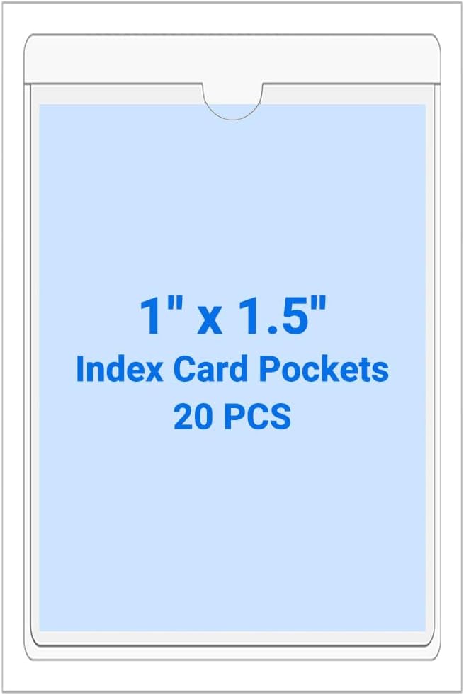 20 PCS Clear Self Adhesive Plastic Label Pockets, Top Loading Business & by Kvatr-X