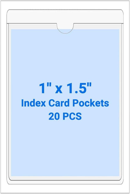20 PCS Clear Self Adhesive Plastic Label Pockets, Top Loading Business & by Kvatr-X