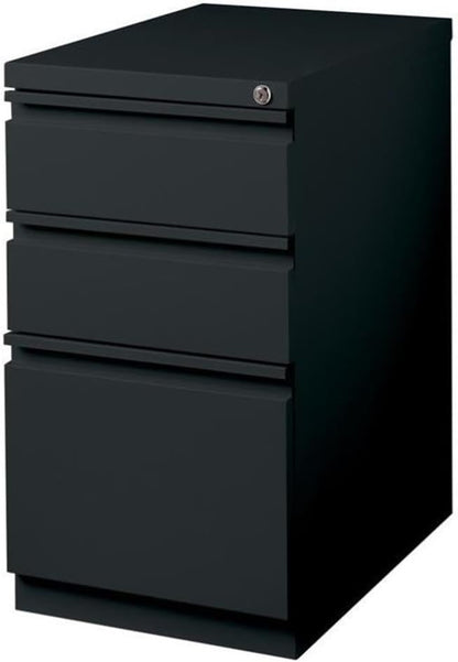Pemberly Row 3 Drawers 27.75" Vertical Black Metal Filing Cabinet Lockable by PEMBERLYROW