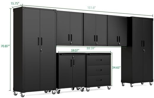 Garage Cabinet System | Heavy Duty Steel All-in-One Modular Garage Cabinet Set - Image 2