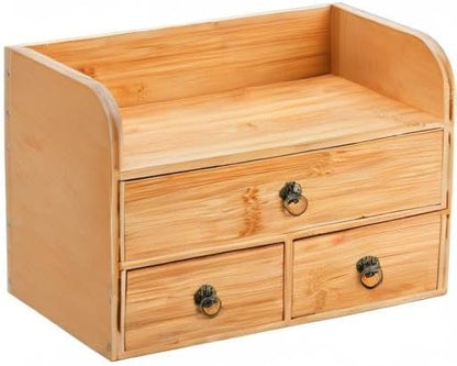 Nicunom Bamboo Desk Organizer, 3-Tier Bamboo Tabletop Storage Organization - Image 10