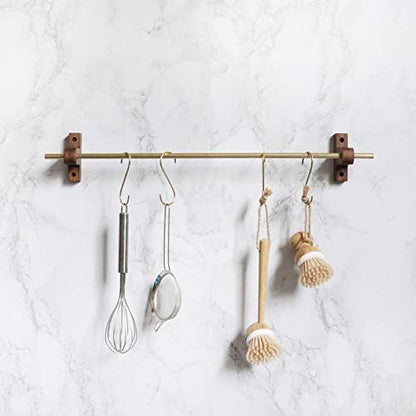 YANGQIHOME 6 Pieces, Brass S Shaped Hooks, Kitchen Pots Pans Coffee Cups Rack - Image 6
