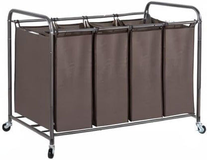 STO STO Laundry Sorter 4 Section, 4 Bag Laundry Hamper, Rolling Laundry Cart - Image 8