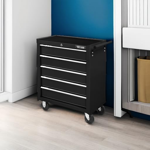 TUFFIOM 5-Drawer Rolling Tool Chest w/Drawers & Lock, Tool Storage Cabinet - Image 2