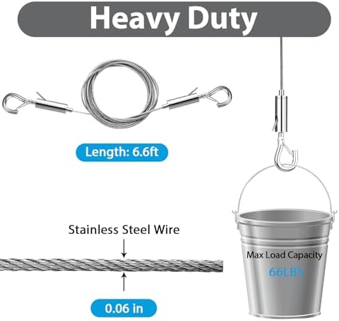 2PCS Adjustable Picture Hanging Wire Kit, Mirror Frame Hanging Kit, 6.6FT Heavy - Image 2