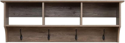 Prepac Drifted Gray 48" Contemporary Wall Mounted Coat Rack, Coat Hooks Wall - Image 4