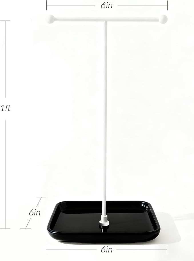 VROOMIUM Necklace Holder- Ceramic Base 1ft Height Jewelry Organizer Stand - Image 5