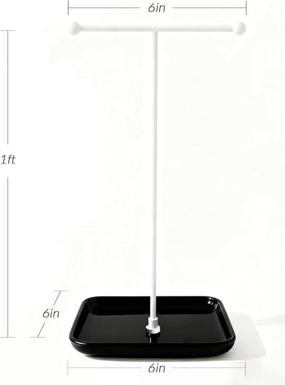 VROOMIUM Necklace Holder- Ceramic Base 1ft Height Jewelry Organizer Stand - Image 5