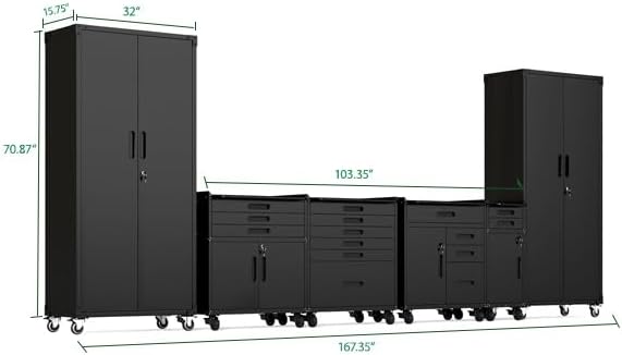 Garage Cabinet System | Heavy Duty Steel All-in-One Modular Garage Cabinet Set - Image 2
