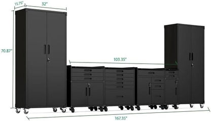 Garage Cabinet System | Heavy Duty Steel All-in-One Modular Garage Cabinet Set - Image 2